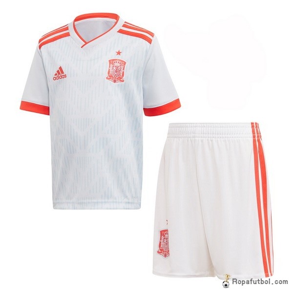 Camiseta España Replica Segunda Ropa Niños 2018 Blanco